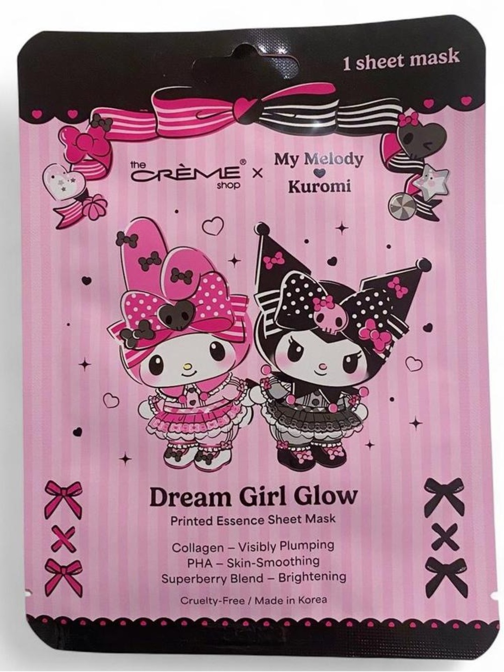 🛍️3/$20🛍️ The Crème Shop x My Melody Kuromi Dream Girl Glow Sheet Mask
